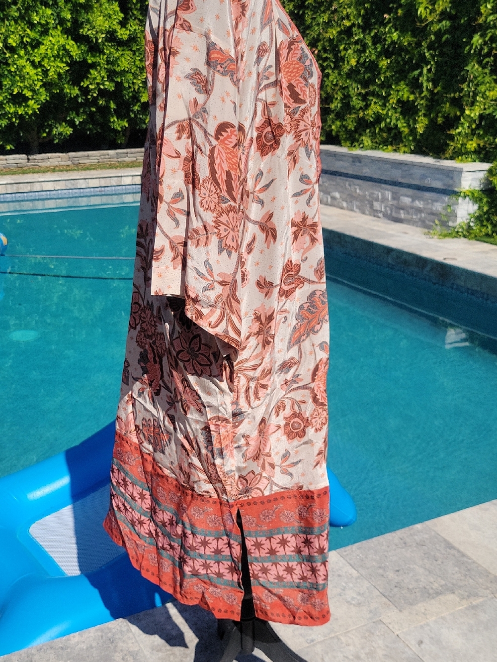 Sundance Marsala Floral Botanical Kimono Duster With Pockets XL - Picture 9 of 15
